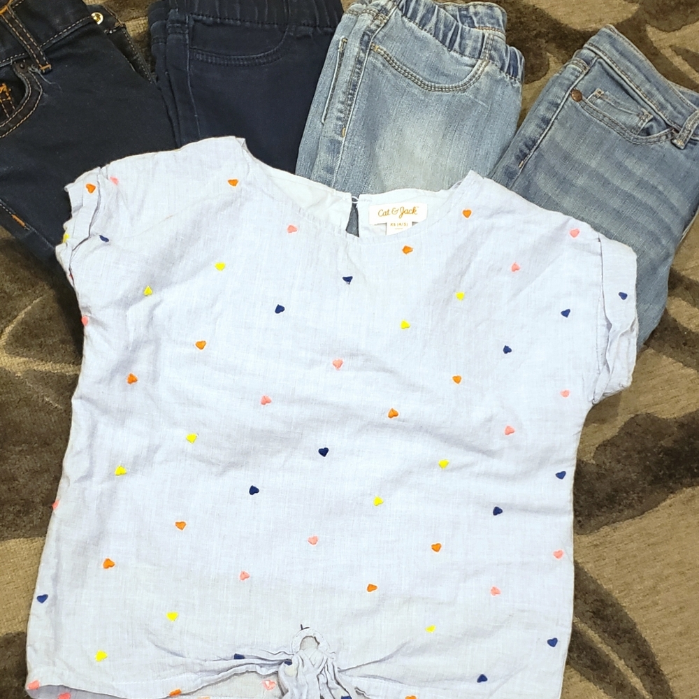 Jeans, jeggings, shirt and jumper